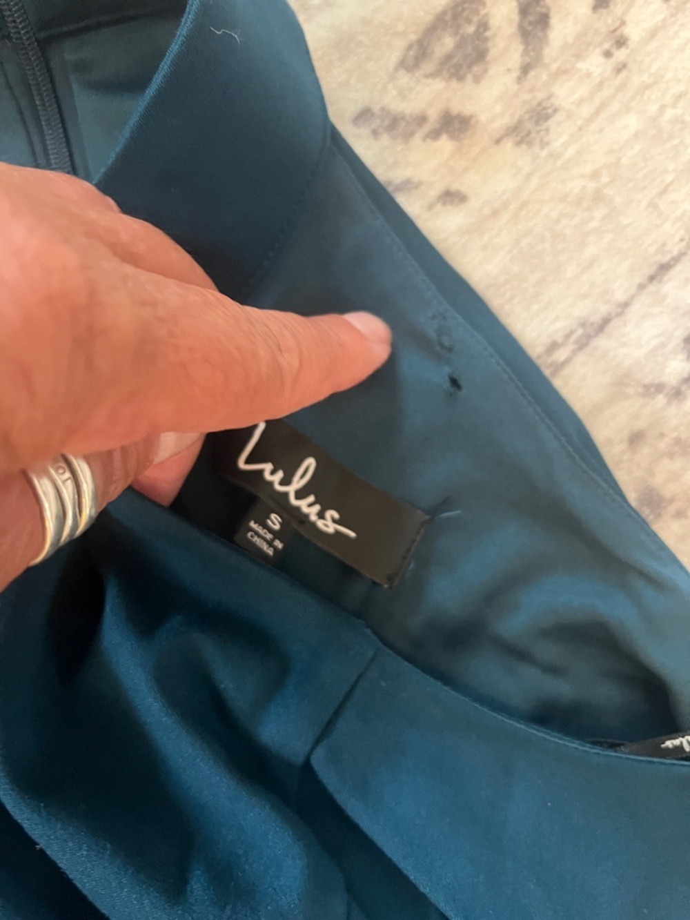 Lulu's Deep Teal  High-Neck Ruffle Maxi Dress - Picture 9 of 9